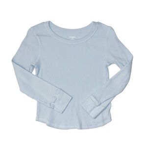OLD NAVY Girl's Light Blue Waffle Long Sleeve Shirt